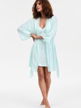 I.n.c. International Concepts Women's Lace-Trim Knit Wrap Robe Size XXL  10622